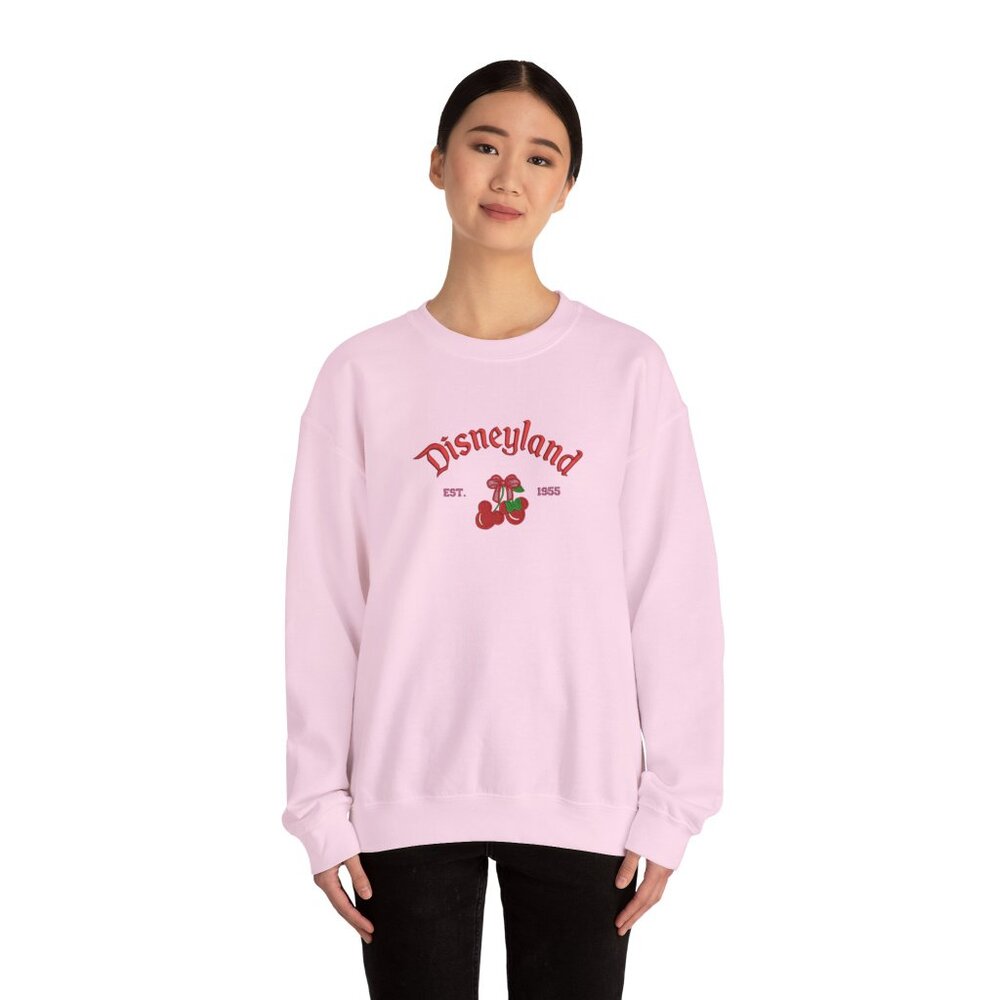 Pink Disneyland Sweatshirt – Cherry Graphic – M/L – Brand New